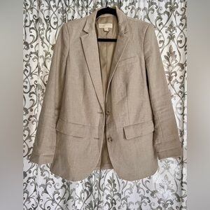 SOLD-Michael Kors 100% linen blazer Size 10 Beige